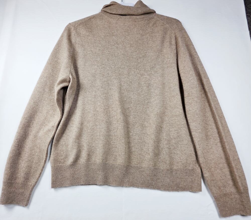 APT 9 Heather Tan 100% Cashmere Turtleneck Sweater Women's Size XL